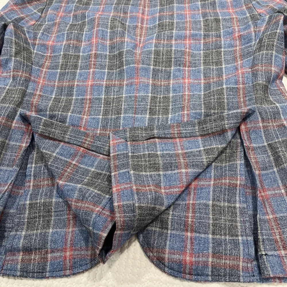 Spada Roma Blazer Mens IT54R US 44R Blue Linen Blend Sport Jacket Plaid